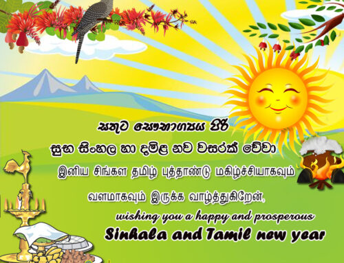 සැමට සතුට සෞභාග්‍යය පිරි සුභ සිංහල හා දමිළ නව වසරක් වේවා   wishing you were happy and prosperous Sinhala and Tamil new year